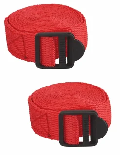 Lot de 2 sangles de serrage, 1.80m à boucle plastique, rouge - THIRARD