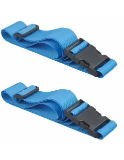 Lot de 2 sangles de serrage, 1.80m à boucle plastique, bleu - THIRARD