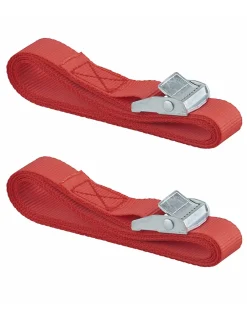 Lot de 2 sangles de serrage, 2.5m à boucle autoserrante, rouge - THIRARD