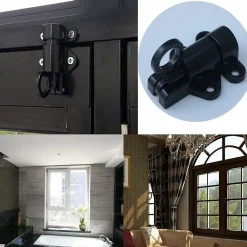 Lot de 2 serrures de porte en aluminium, serrures de fenêtre, porte-fenêtre, anneau antivol, serrure de porte en aluminium