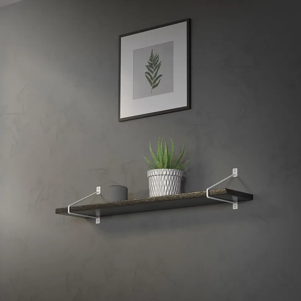 Lot de 2 supports d'Etagere murale console décorative en acier