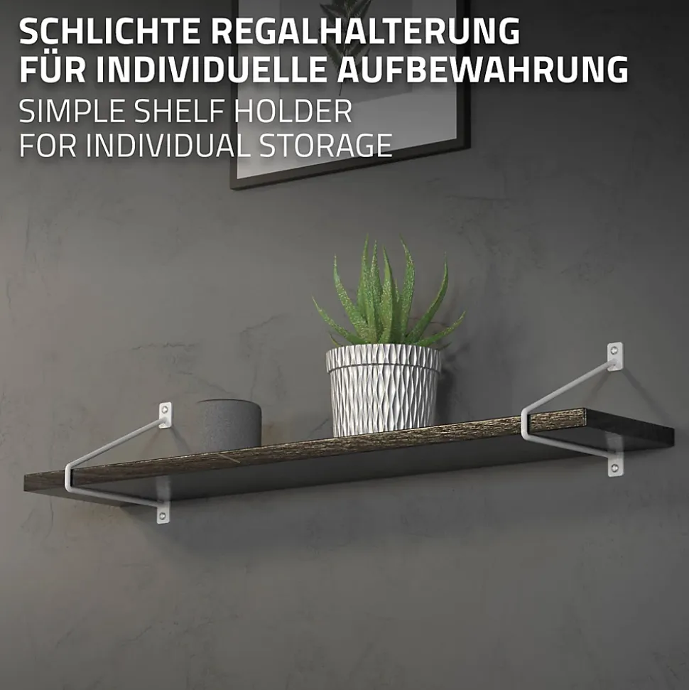 Lot de 2 supports d'Etagere murale console décorative en acier