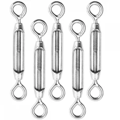 Lot de 5 tendeurs de fil réglables en acier inoxydable - Double oeillets - M5 - Linxor
