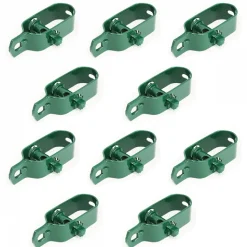 Lot de 10 tendeurs en acier galvanisé plastifié N3 pour fil de grillage - Vert - Linxor