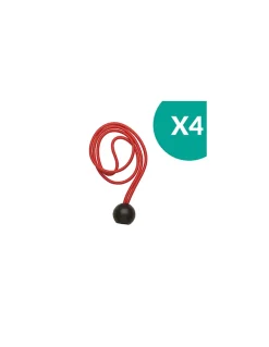 Lot de 4 tendeurs en caoutchouc à boules, 4mmx40cm, rouge - THIRARD