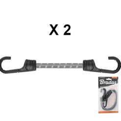 Lot de 2 tendeurs élastiques 40cm diam 8mm crochet métal renforcé PVC