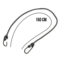 Lot de 10 tendeurs sandows élastiques avec 2 crochets - 150 cm - Noir - Linxor