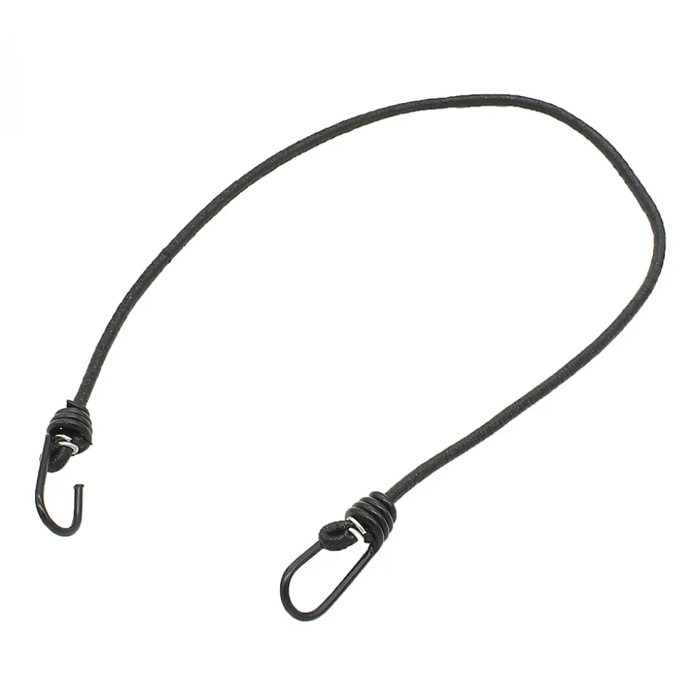 Lot de 10 tendeurs sandows élastiques avec 2 crochets - 150 cm - Noir - Linxor