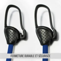 Lot de 10 tendeurs sandows sécurisés et normés - Bleu - Linxor
