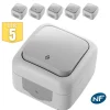 Lot de 5 va et vient étanche IP54 - Viko by Panasonic - Gris - NF