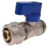 Lot de 10 Vanne à bille sphérique 1/2"x16 pour tube PER diam16 Bleu