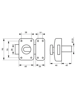 Lot de 2 verrous à bouton Apache pour porte d'entrée, cylindre 45mm, acier, 3 clés/verrou, époxy or - THIRARD