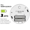 Lot de 2 x Détecteur de fumée CE EN14604 - Pile 3 ans remplaçable incluse + Kits de fixation magnétique