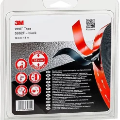 3M 5962F Ruban adhésif double-face VHB noir 8 m x 19 mm, ép. 1,6 mm, 1 pc
