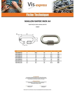 Maillon rapide Inox A4 12 - 1 pièce
