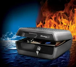 Mallette de sécurité Anti Feu Ignifuge et Etanche Serrure à Clé Large LCHW30100