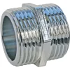 Mamelon égal laiton chromé double mâle 15/21 (1/2"), lot de 2