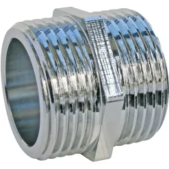 Mamelon égal laiton chromé double mâle 20/27 (3/4"), lot de 2