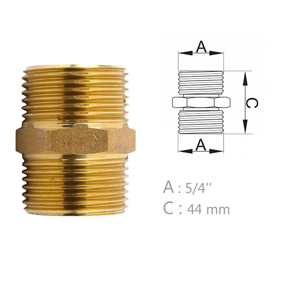 Mamelon laiton égal mâle mâle à visser diam 5/4" - à l'unité