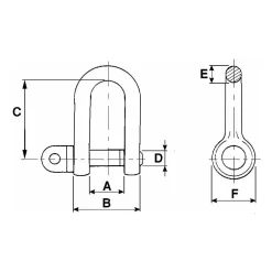 Manille zinguée diam 12 - 1/2" (Lot de 5)