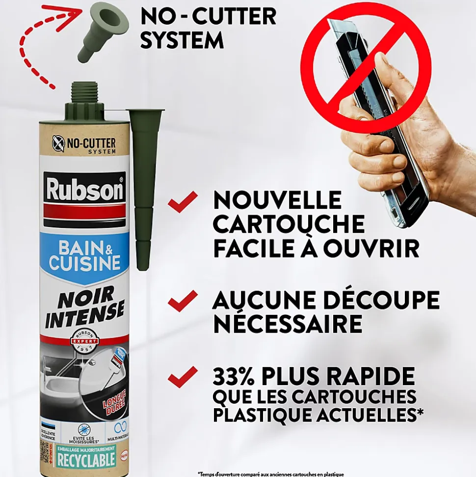 Mastic bain et cuisine Rubson noir 280ml