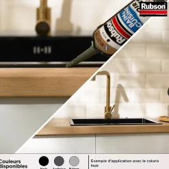 Mastic bain et cuisine Rubson noir 280ml