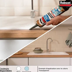 Mastic bain et cuisine Rubson blanc 280ml