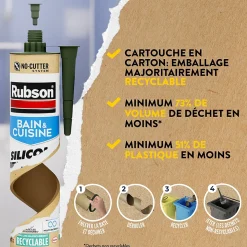 Mastic bain et cuisine Rubson blanc 280ml