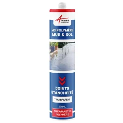 Mastic Colle MS Polymère, étanchéité des sols et murs : ARCAMASTIC POLYMÈRE Transparent - 290 ml x 1 - ARCANE INDUSTRIES