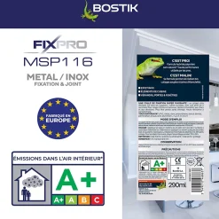 Mastic colle métal et inox Bostik 290 ml