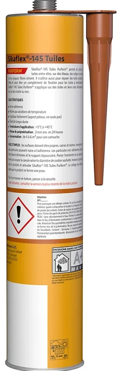 Mastic colle Sikaflex 145 terre cuite pour réparation et collage souple de tuiles 300ml Sika
