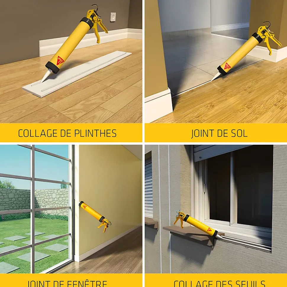 Mastic colle tout en un Sikaflex 11FC, Noir
