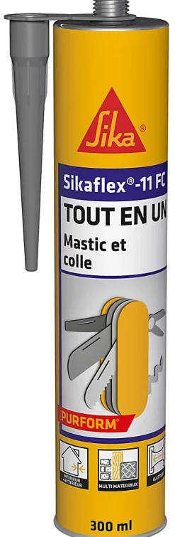 Mastic colle tout en un Sikaflex 11FC, Gris