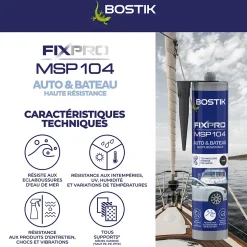 Mastic colle voitures et bateaux Bostik 290 ml coloris noir