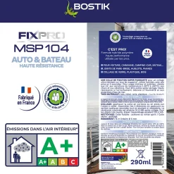Mastic colle voitures et bateaux Bostik 290 ml coloris noir