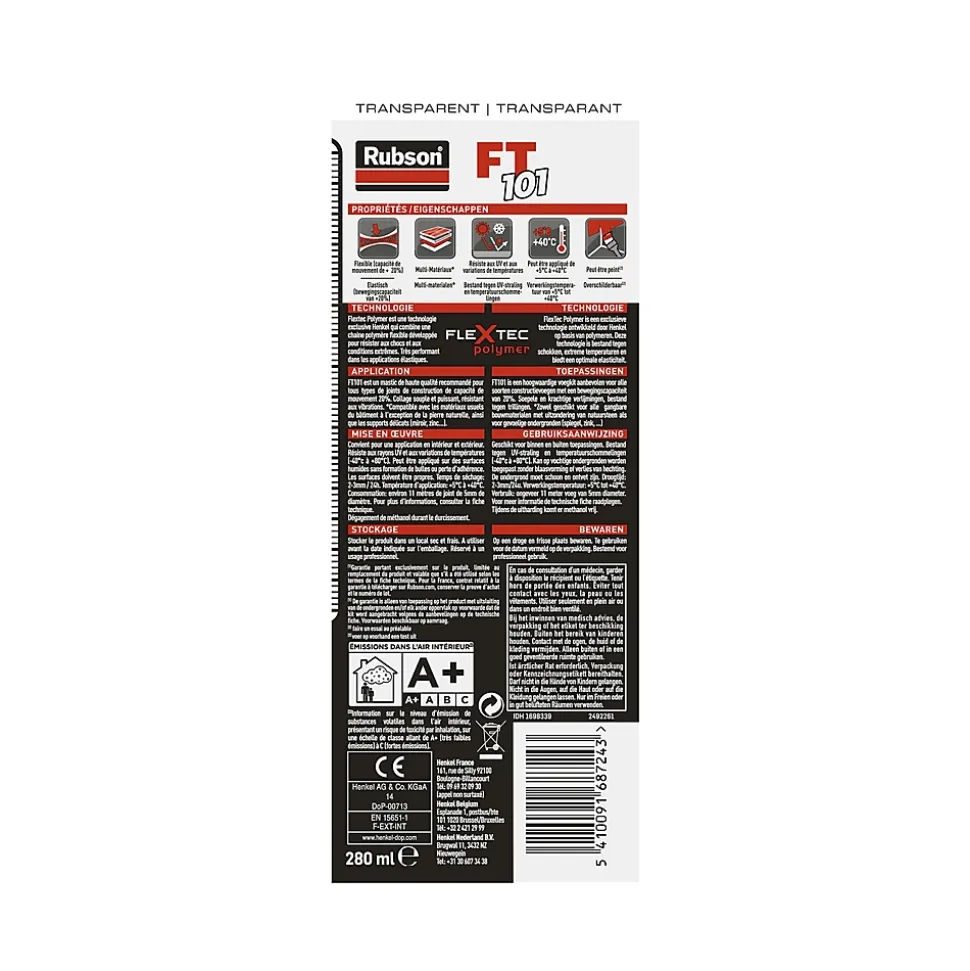 Mastic FT101 Rubson transparent 280ml