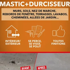Mastic polyester Sintopierre rouge en tube de 66 ml