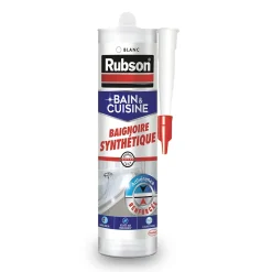 Mastic Rubson Bain & Cuisine Baignoire synthétique blanc cartouche 280ml