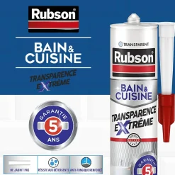 Mastic Rubson Bain&Cuisine Expert Anti-moisissures transparent cartouche 280ml