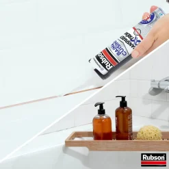 Mastic Rubson Bain&Cuisine Expert Anti-moisissures transparent cartouche 280ml
