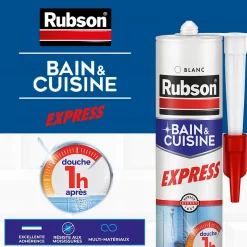 Mastic Rubson Bain&Cuisine Séchage Rapide blanc cartouche 280ml
