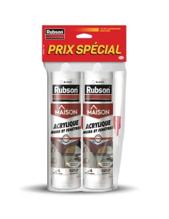 Mastic Rubson Maison Acrylique Murs-Fenêtres blanc cartouche 280ml vendu par 2