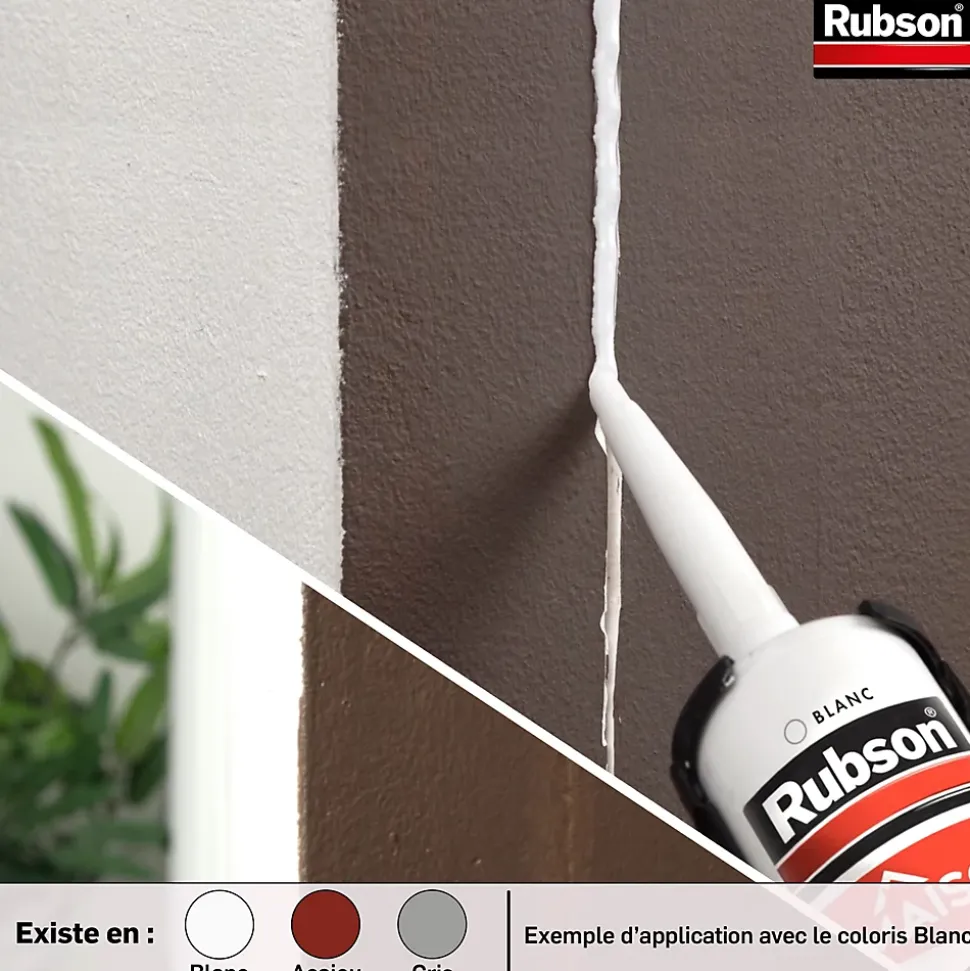 Mastic Rubson Maison Acrylique Murs-Fenêtres blanc cartouche 280ml vendu par 2