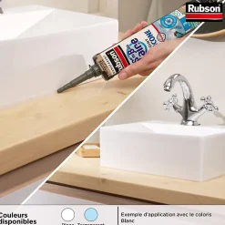 Mastic Rubson Sanitaire Salle de bains Saine Mastic blanc cartouche 280ml
