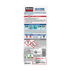 Mastic Rubson Sanitaire Salle de bains Saine Mastic blanc cartouche 280ml vendu par 2