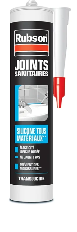 Mastic Sanitaire Rubson silicone tous matériaux transparent 280ml