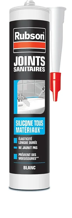 Mastic Sanitaire Rubson silicone tous matériaux blanc 280ml