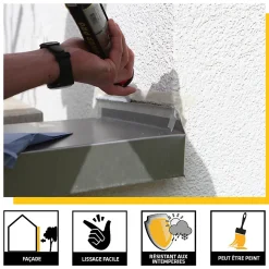 Mastic SikaSeal 184 maçonnerie blanc 300 ml vendu par 3 pièces
