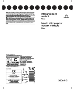Mastic silicone intérieur blanc 300ml