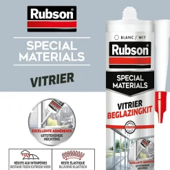 Mastic vitrier coloris blanc 280ml Rubson